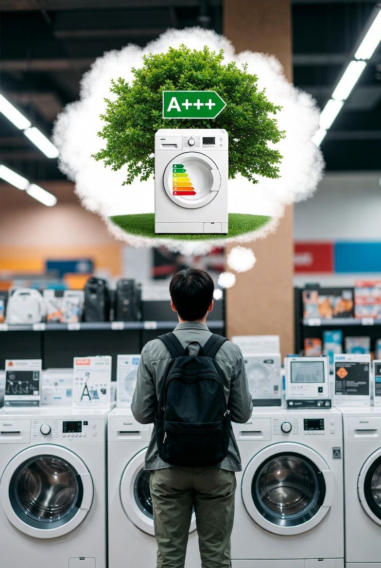 Uitleg energielabel A en A-20% bij energiezuinige wasmachine