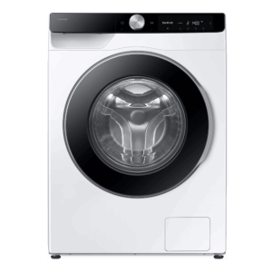 Vooraanzicht van de Samsung WW90DG6U85LK AI Wash