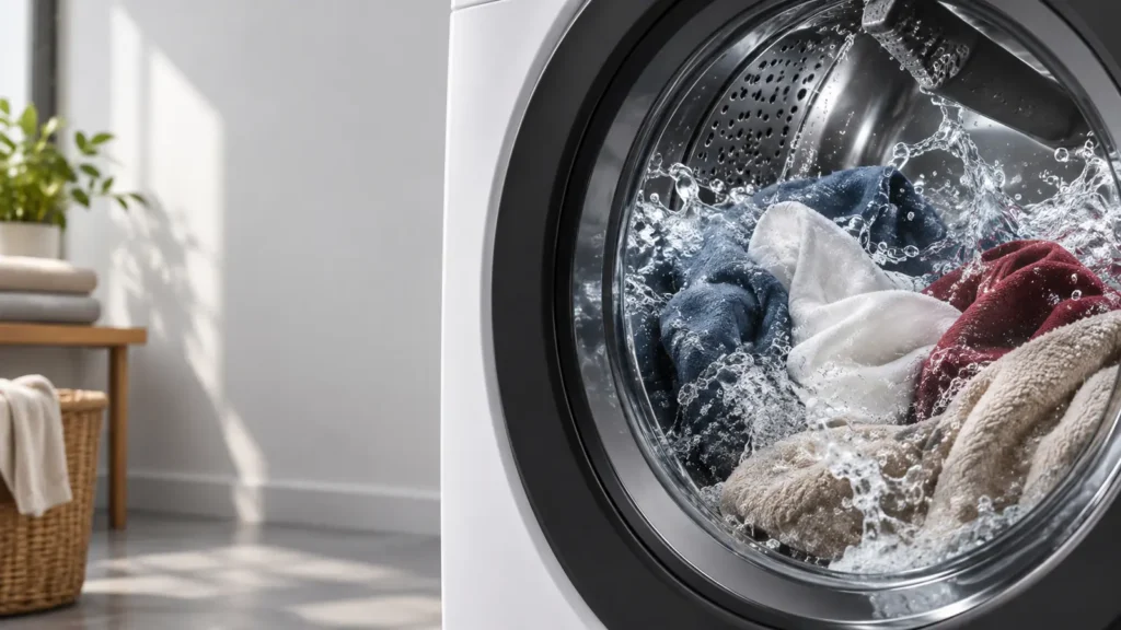 AEG PowerCare bij een moderne wasmachine