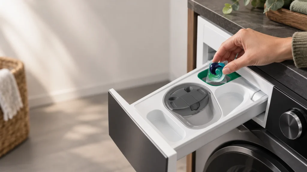 AEG UniversalDose bij een moderne wasmachine