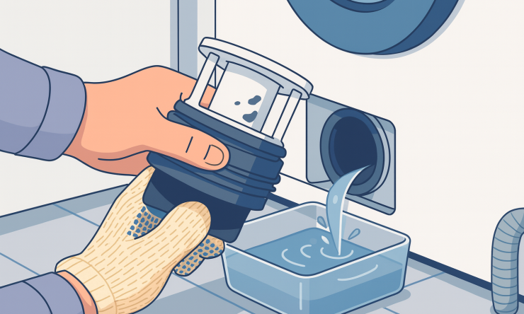 Wasmachine pompt water niet weg